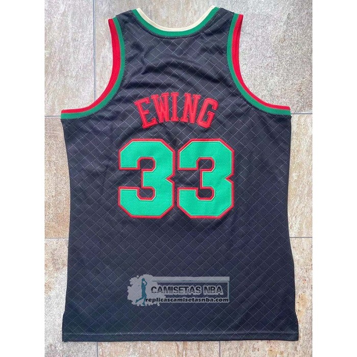 Camiseta New York Knicks Patrick Ewing NO 33 Mitchell & Ness 1991-92 Negro